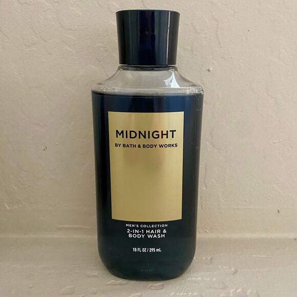 NEW Bath & Body Works Midnight Mens 2 in 1 Hair Body Wash 10 Oz Cedar Amber Musk - Picture 1 of 2